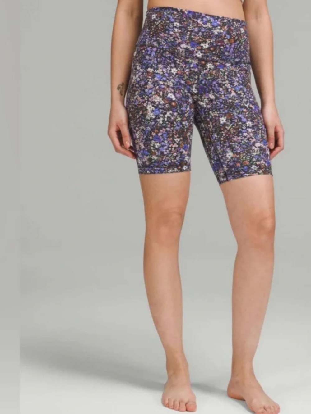 lululemon athletica Purple Floral Align Bike Shorts